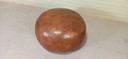 Vintage Leren Poef, Cognac, Rond