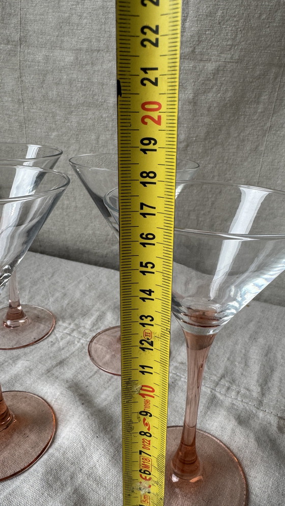 Image 1 of 6X Champagne/Martini Coupe, rose pâle, Luminarc