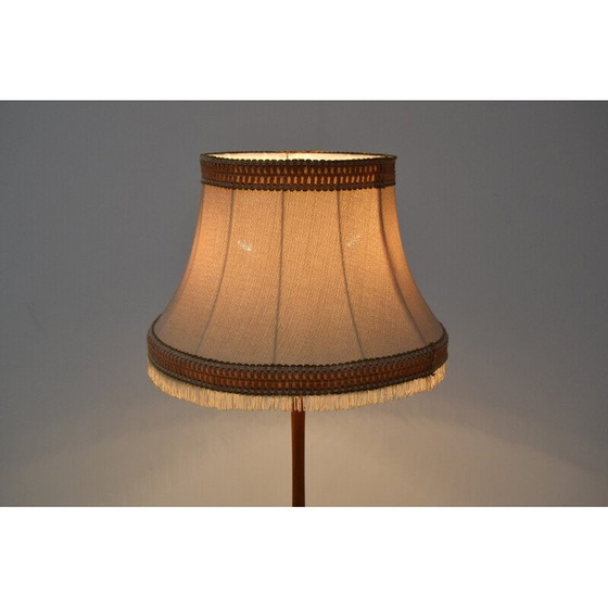 Image 1 of Lampadaire vintage en tissu, bois et chrome, Allemagne, années 1960
