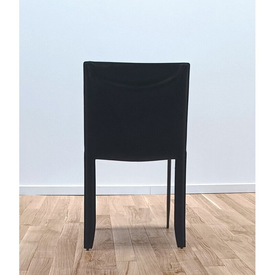 Image 1 of Chaise vintage en cuir noir épais par Margot pour Cattelan Italia