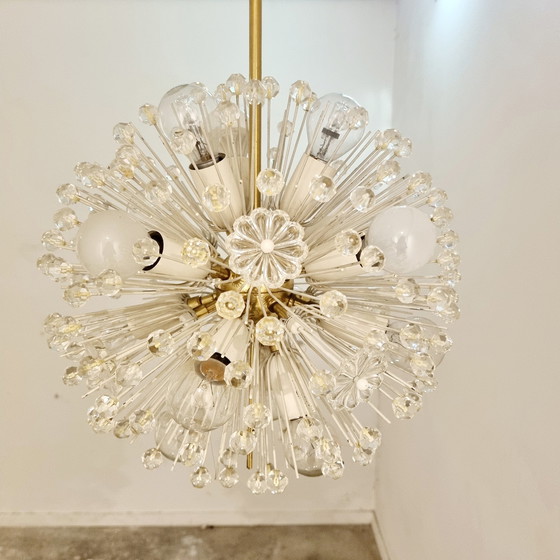 Image 1 of Ensemble de 2 lustres Snowball Starburst Sputnik Chandeliers par Emil Stejnar pour Rupert Nikoll, 1960s.