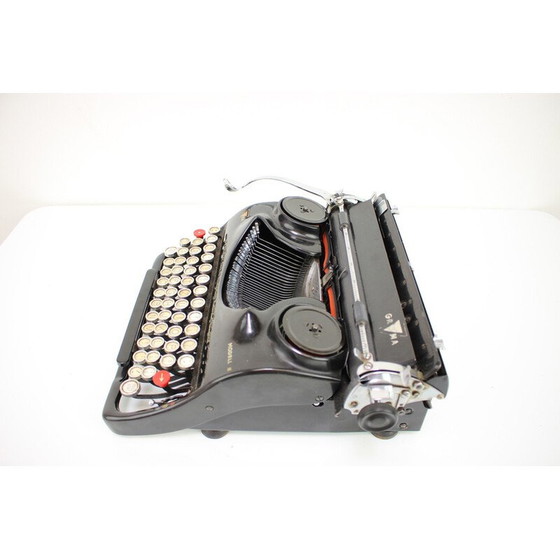 Image 1 of Machine à écrire vintage en plastique chromé pour Groma, Allemagne 1940