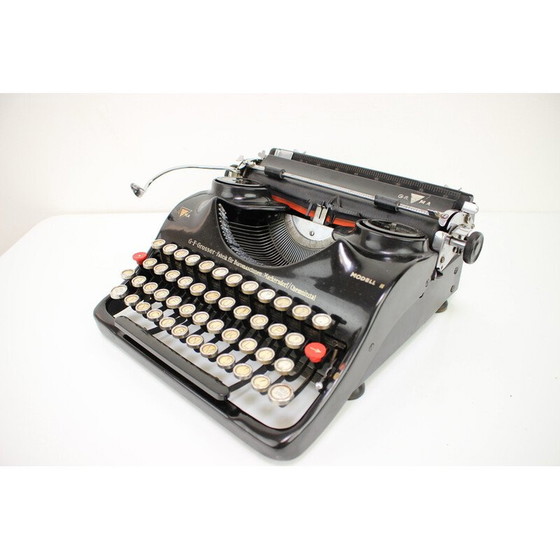Image 1 of Machine à écrire vintage en plastique chromé pour Groma, Allemagne 1940