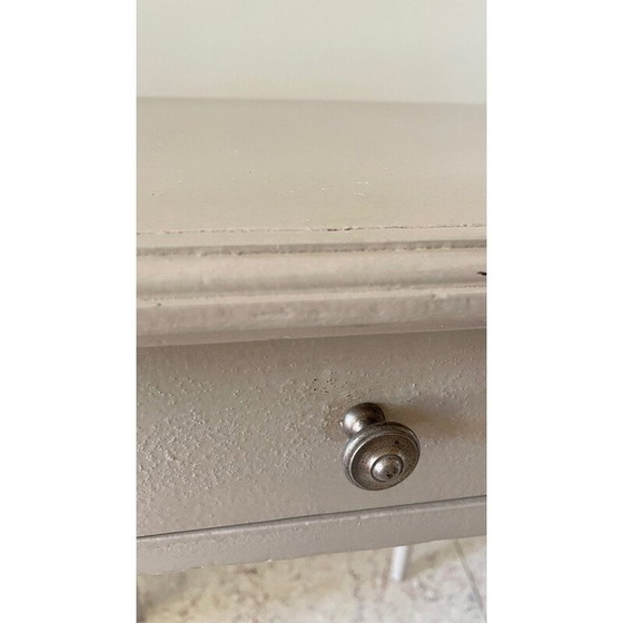 Image 1 of Table de nuit vintage patinée beige