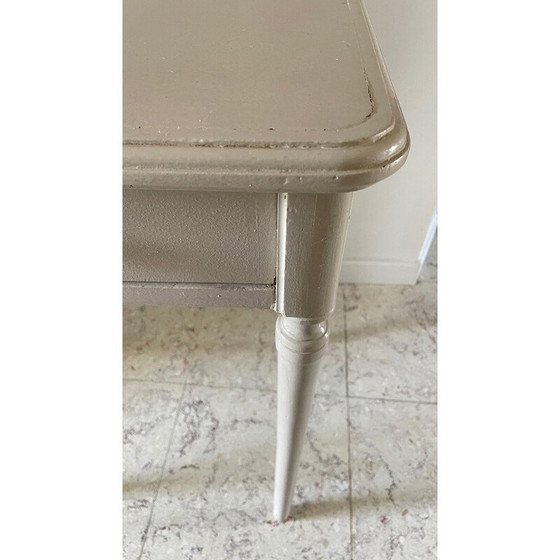 Image 1 of Table de nuit vintage patinée beige
