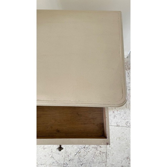 Image 1 of Table de nuit vintage patinée beige