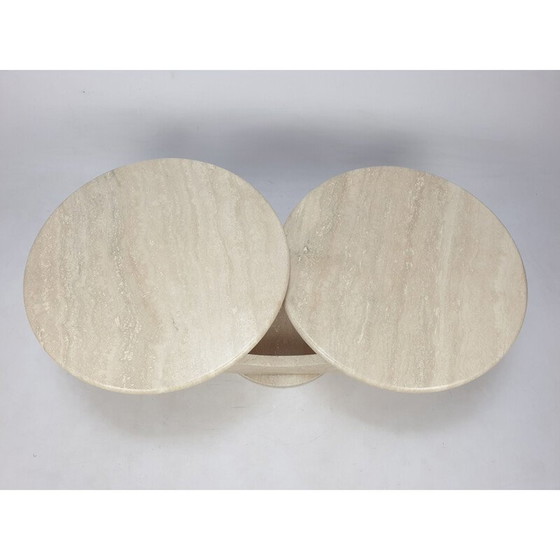 Image 1 of Table basse vintage en travertin, Italie 1980