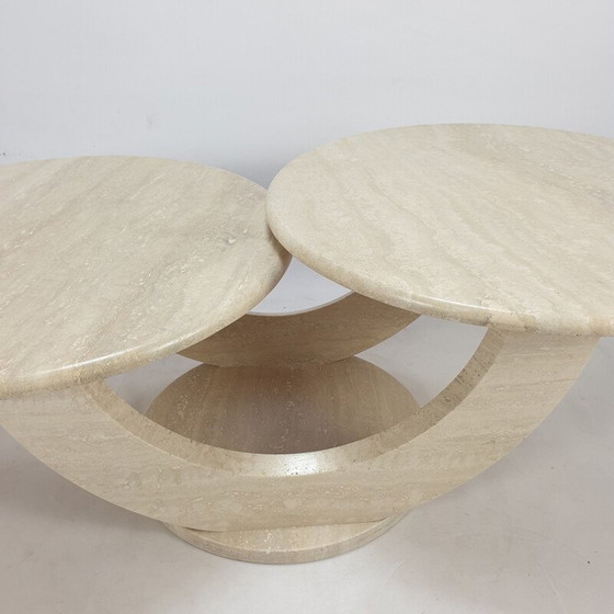 Image 1 of Table basse vintage en travertin, Italie 1980