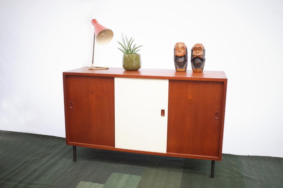 Image 1 of Teck danois Vintage Sideboard Commode portes coulissantes tiroirs