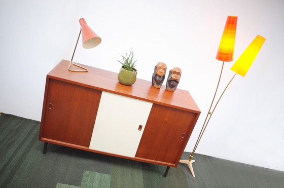 Image 1 of Teck danois Vintage Sideboard Commode portes coulissantes tiroirs