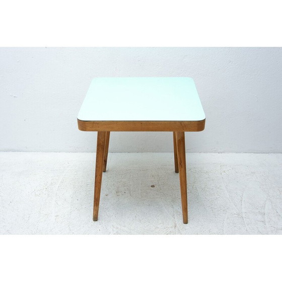 Image 1 of Table d'appoint vintage en bois de hêtre, Tchécoslovaquie années 1960