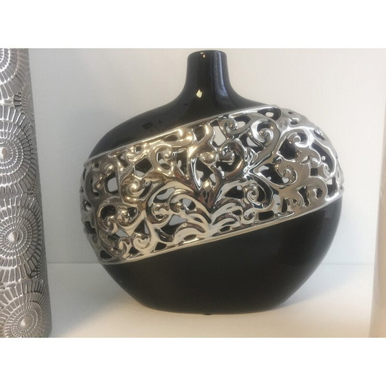 Image 1 of Ensemble de 3 vases vintage en céramique émaillée, Italie