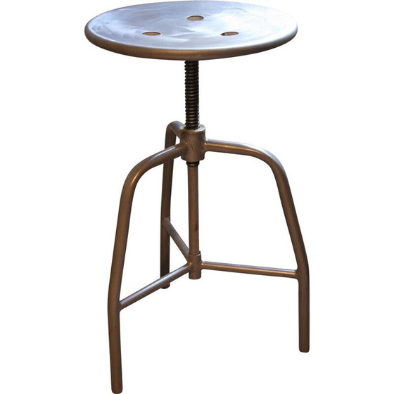 Image 1 of Tabouret pivotant vintage en acier noir