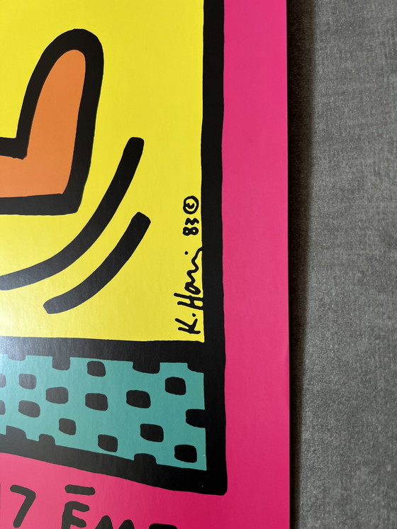 Image 1 of Keith Haring Montreux Jazz Festival Poster Streetart Warhol Basquiat Pink Edit