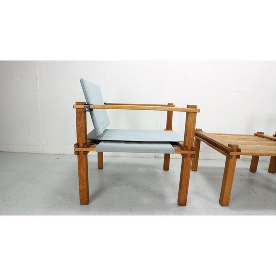 Image 1 of Ensemble de salon vintage en chêne massif par Gerd Lange, 1965
