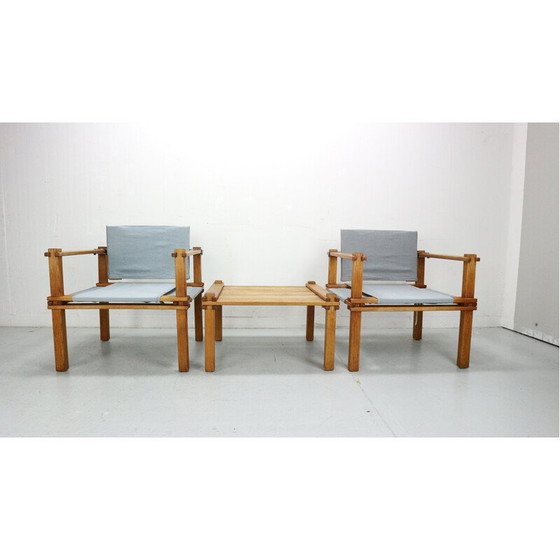 Image 1 of Ensemble de salon vintage en chêne massif par Gerd Lange, 1965