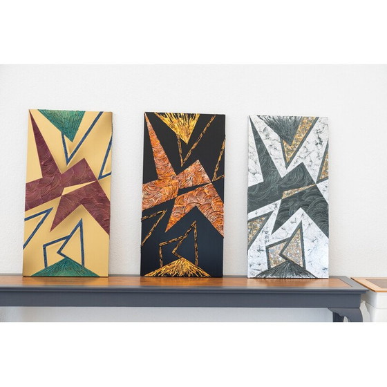 Image 1 of Ensemble de 5 peintures abstraites vintage, Italie 2022