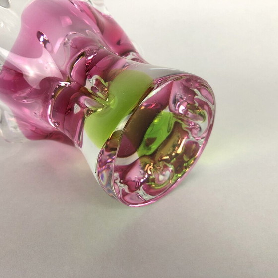 Image 1 of Vase vintage en verre par Josef Hospodka pour la verrerie Chribska 1960