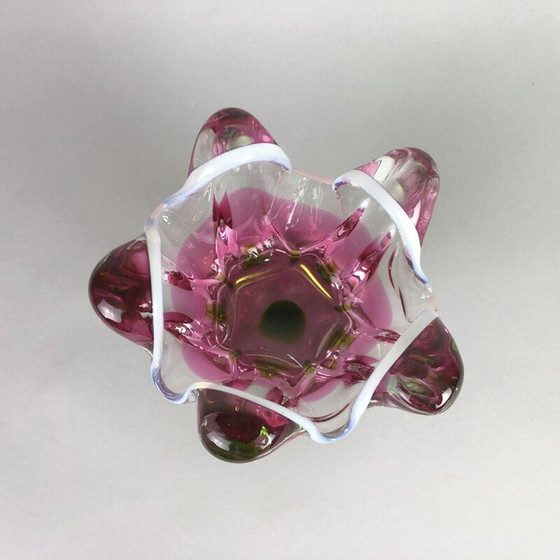 Image 1 of Vase vintage en verre par Josef Hospodka pour la verrerie Chribska 1960