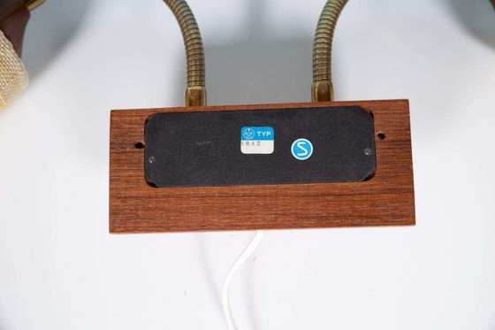 Image 1 of Lampe murale vintage en teck lampe murale de chevet Suède 60s