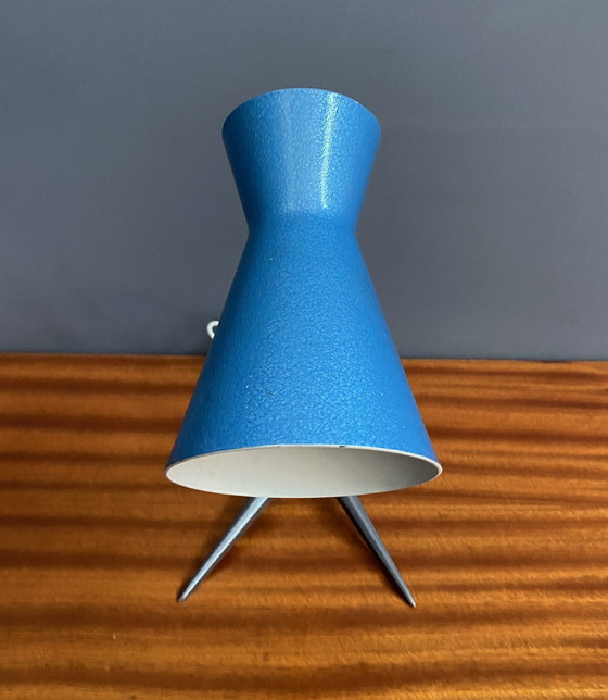 Image 1 of Lampe de bureau en métal bleu 1960S