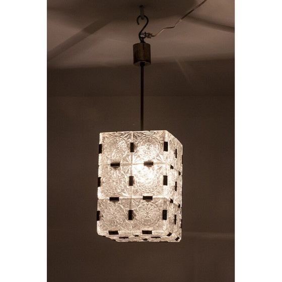 Image 1 of Lampe suspendue vintage en verre par Kamenicky Senov, 1970
