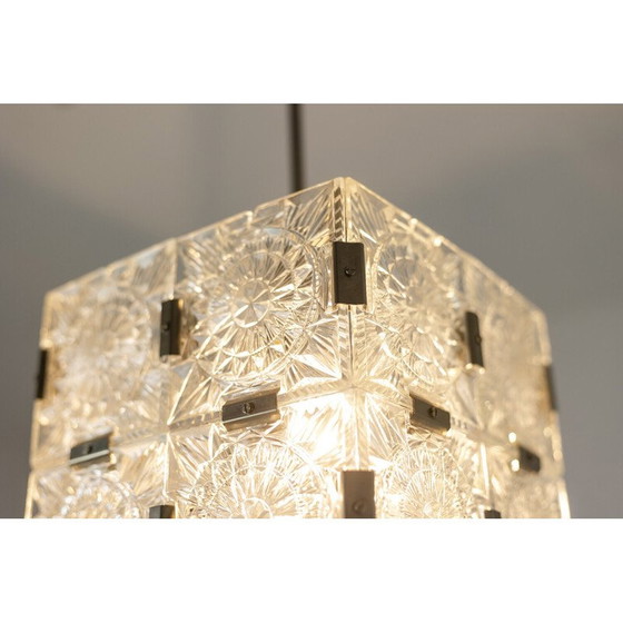 Image 1 of Lampe suspendue vintage en verre par Kamenicky Senov, 1970