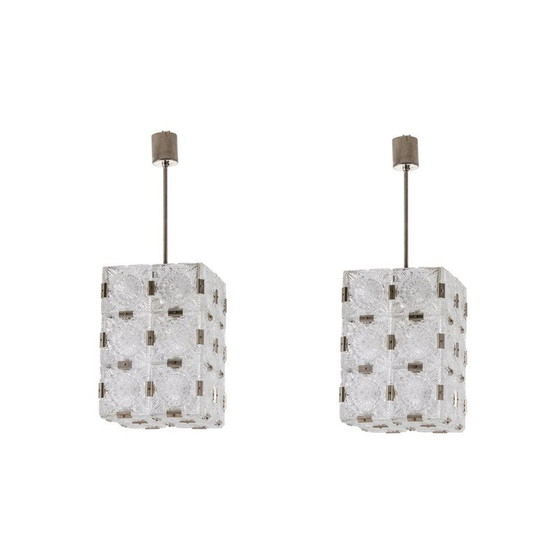 Image 1 of Lampe suspendue vintage en verre par Kamenicky Senov, 1970