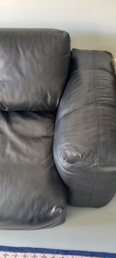 Boconcept Canapé en cuir noir crunchy