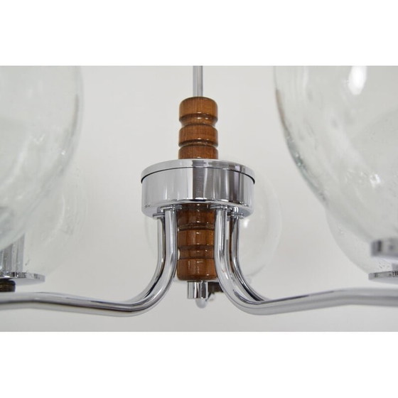 Image 1 of Lustre en verre vintage, Tchécoslovaquie 1960