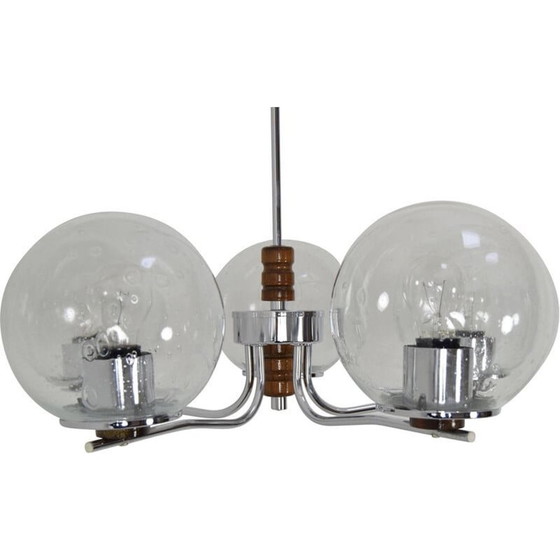 Image 1 of Lustre en verre vintage, Tchécoslovaquie 1960