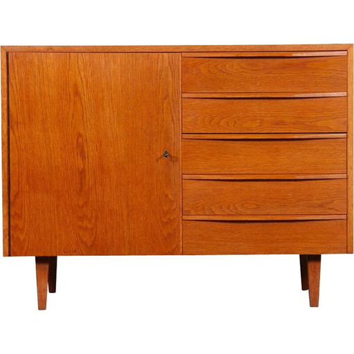 Commode vintage en placage de chêne par Drevozpracujici Podnik, Tchécoslovaquie 1960