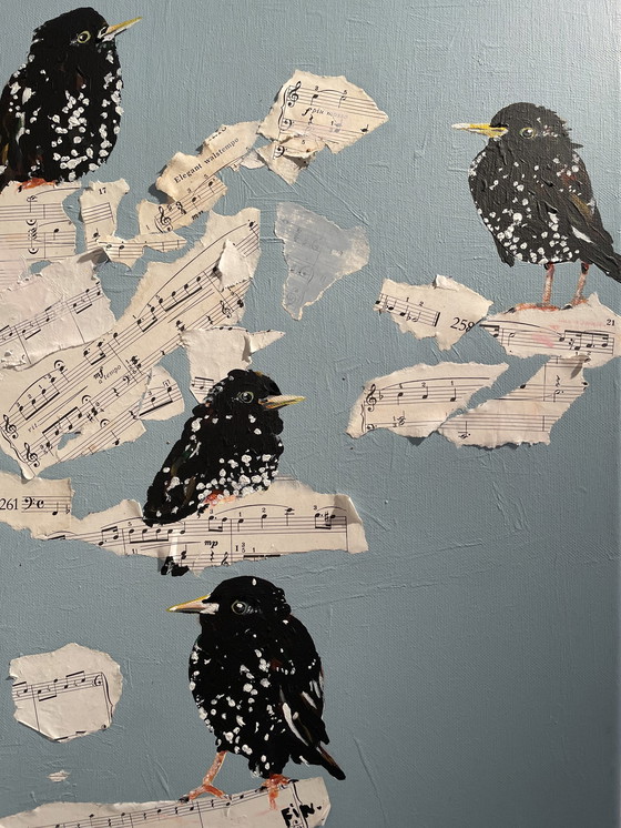 Image 1 of Peinture d'étourneaux