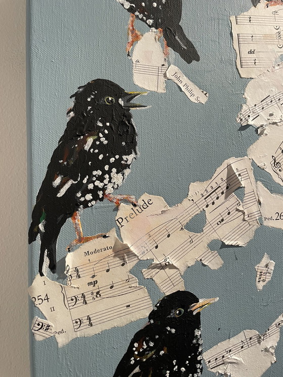 Image 1 of Peinture d'étourneaux