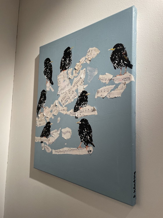 Image 1 of Peinture d'étourneaux