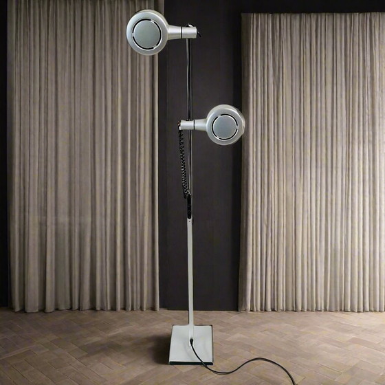 Image 1 of Qc Twin Spotlight Floor Lamp By Ronald Homes For Conelight Limited, United Kingdom 1970