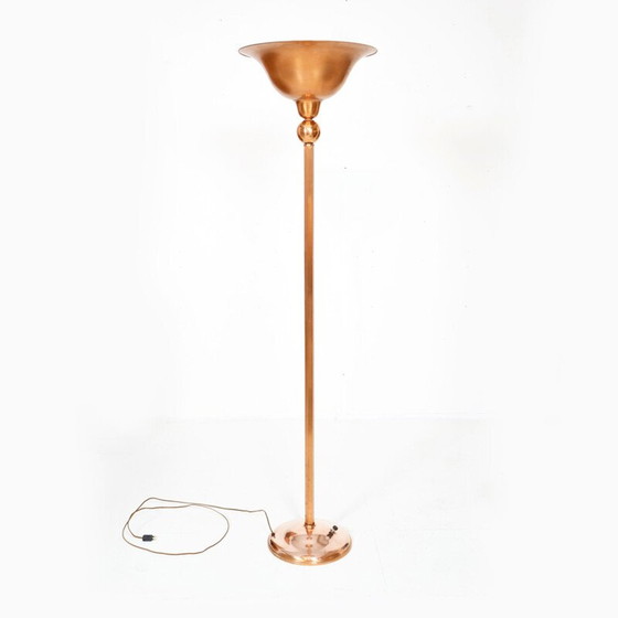 Image 1 of Lampadaire Vintage Art Deco en cuivre, France 1930
