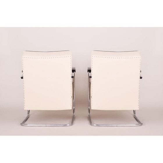 Image 1 of Paire de fauteuils Bauhaus blancs vintage de Mucke Melder, années 1930