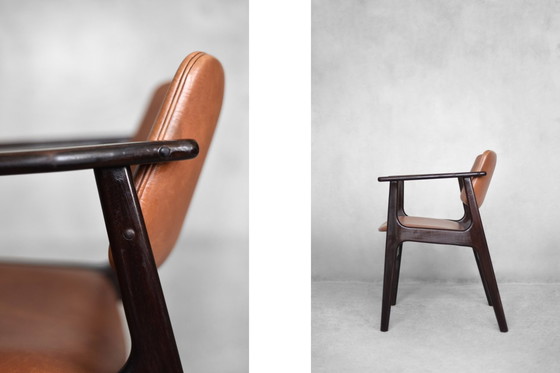 Image 1 of Chaise de bureau vintage Mid Century Scandinavian Modern Mahogany, 1960S