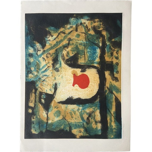 Gravure au carborundum de Juan Jose Tortalba, 1970