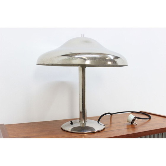 Image 1 of Lampe bauhaus vintage en chrome, Tchécoslovaquie 1930