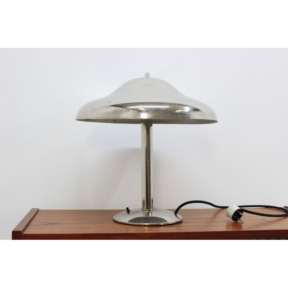 Image 1 of Lampe bauhaus vintage en chrome, Tchécoslovaquie 1930