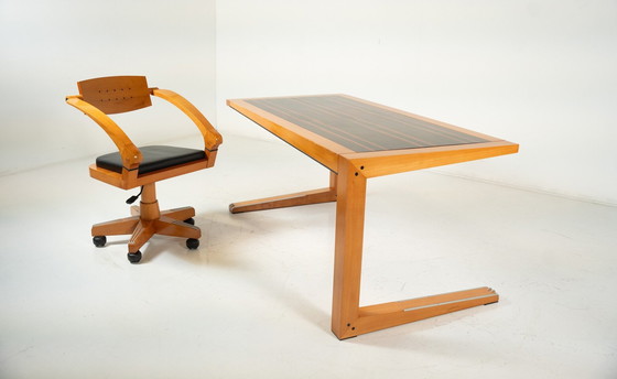 Image 1 of Bureau et chaise assortie Mid Century par Massimo Scolari pour Giorgetti, Italie, 1990S