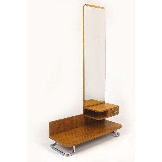 Image 1 of Coiffeuse Bauhaus vintage en acier tubulaire chromé, Tchécoslovaquie, années 1940