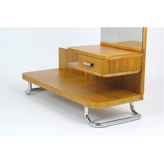 Image 1 of Coiffeuse Bauhaus vintage en acier tubulaire chromé, Tchécoslovaquie, années 1940