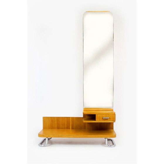 Image 1 of Coiffeuse Bauhaus vintage en acier tubulaire chromé, Tchécoslovaquie, années 1940