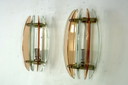 Paire d'appliques en verre épais de Veca, Italie, années 1960