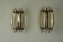 Paire d'appliques en verre épais de Veca, Italie, années 1960