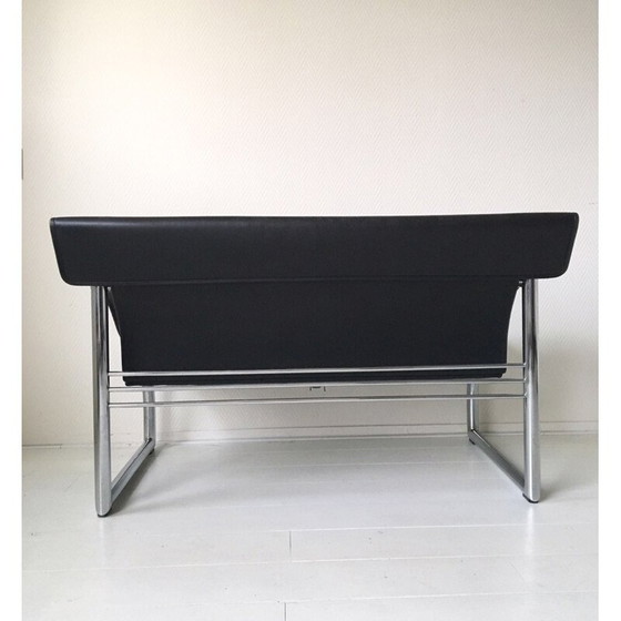 Image 1 of De Sede DS-127 Rare canapé et chaise longue en cuir noir par Gerd Lange - années 1980