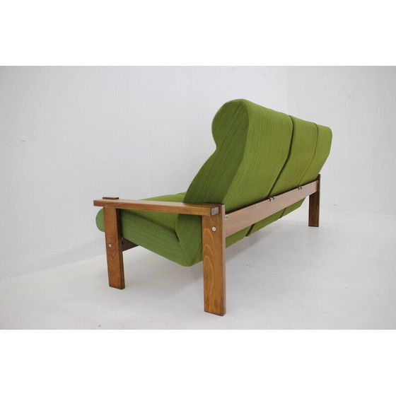 Image 1 of Canapé vintage 3 places en bois de hêtre, Tchécoslovaquie 1970